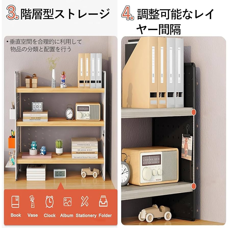 Amazon.co.jp: 机上ラック パンチングボード 卓上ラック デスク